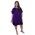 Solid Color Casual Bubble Skirt Pocket Dress
