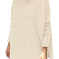 Length Bat Sleeve Hem Tunic Pullover Sweater Knitted Girl