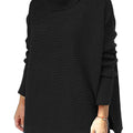 Length Bat Sleeve Hem Tunic Pullover Sweater Knitted Girl