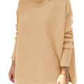 Length Bat Sleeve Hem Tunic Pullover Sweater Knitted Girl