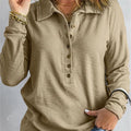 Single-Breasted Lapel Long-Sleeved Loose Casual Bottoming Top Autumn And Winter New