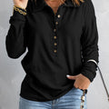 Single-Breasted Lapel Long-Sleeved Loose Casual Bottoming Top Autumn And Winter New