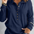 Single-Breasted Lapel Long-Sleeved Loose Casual Bottoming Top Autumn And Winter New