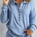 Single-Breasted Lapel Long-Sleeved Loose Casual Bottoming Top Autumn And Winter New
