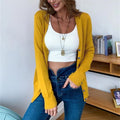 Button Long-Sleeved Cardigan Women'S Knitted Sweater Jacket