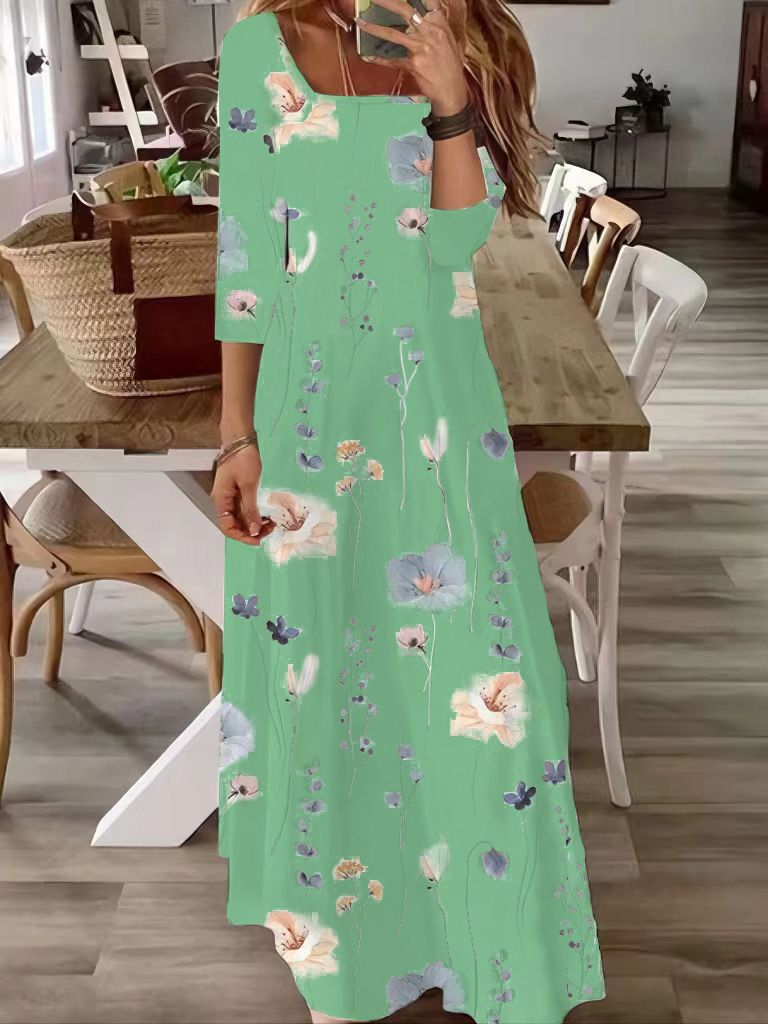 New Fashion Elegant Printed Dress Long Wholesale Dress