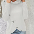 Bottom Pile Collar Top Long-Sleeved Irregular Knitted Pullover