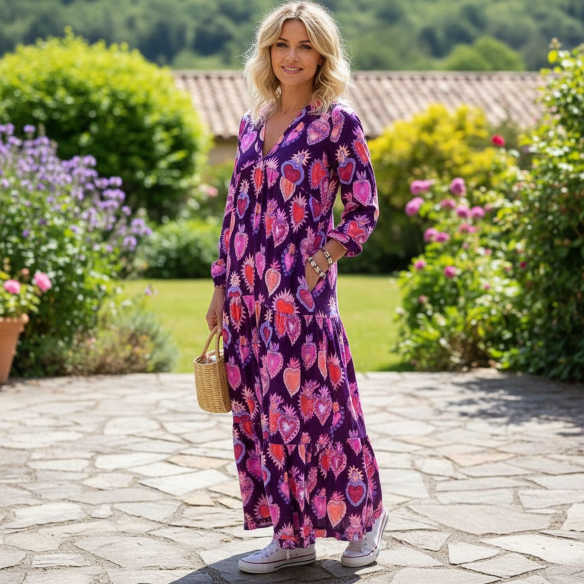 Plus-Size Loose Fashion Print Temperament Commuter Plus-Size Women'S Autumn And Winter Dress