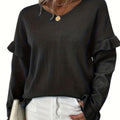 V-Neck Petal Sleeves Amazon Sweater Women'S