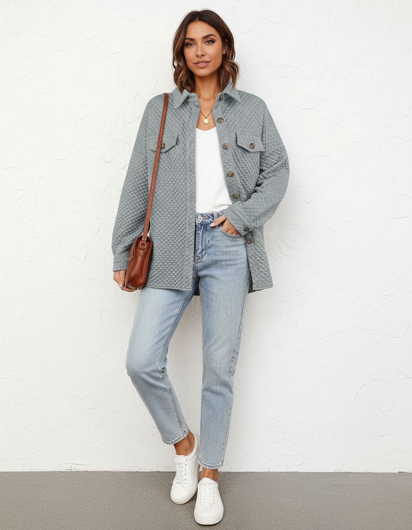 Pocket Lightweight Casual Jacket Cardigan Lapel Jacket Women'S