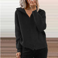 Winter New Striped Casual Jacket, Loose Knitted Sweater, Zipper Cardigan, Long Sleeves, Lapel Sweater, Women