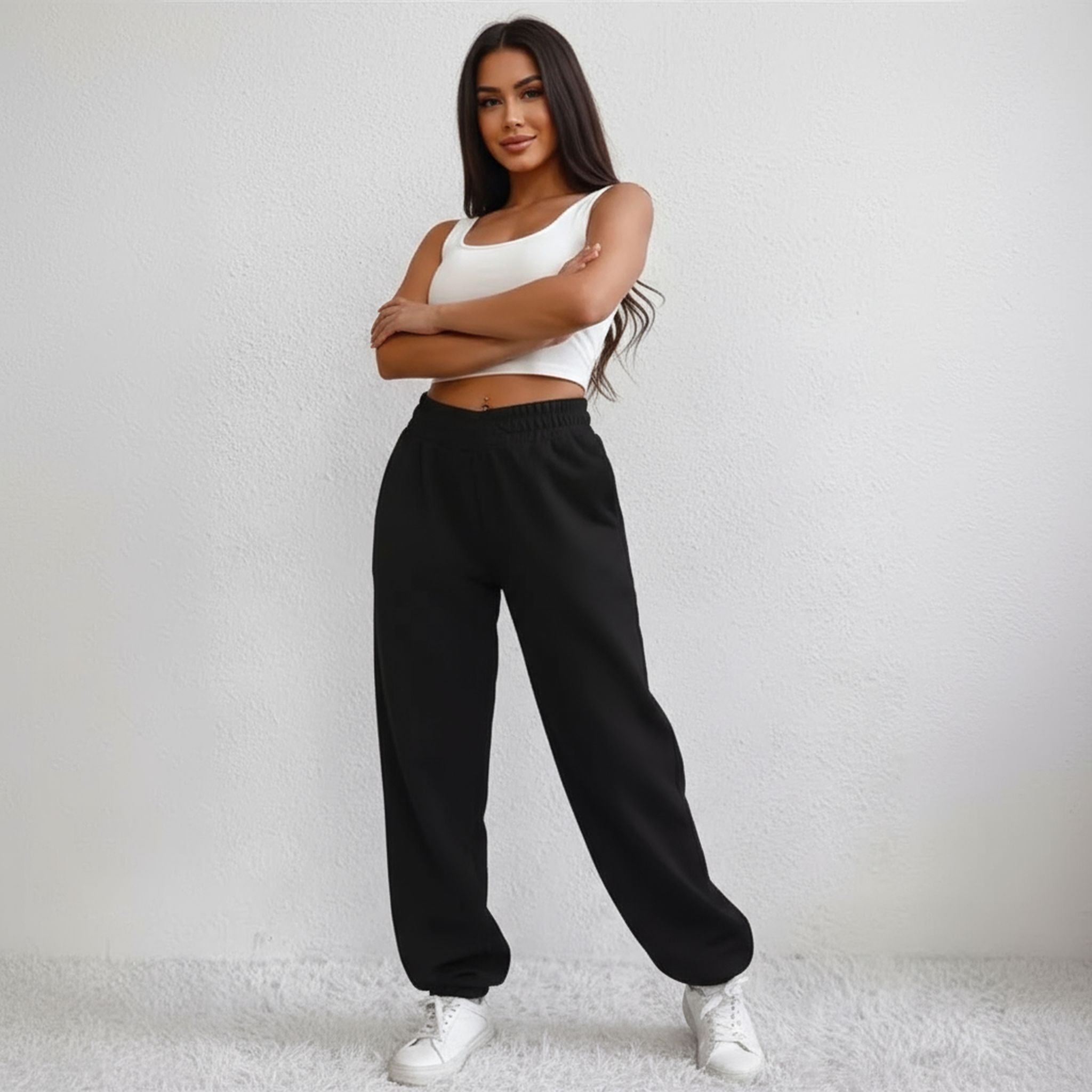 New Winter Women'S Home Pants Loose Closure Solid Color Diagonal Bag Sweatpants