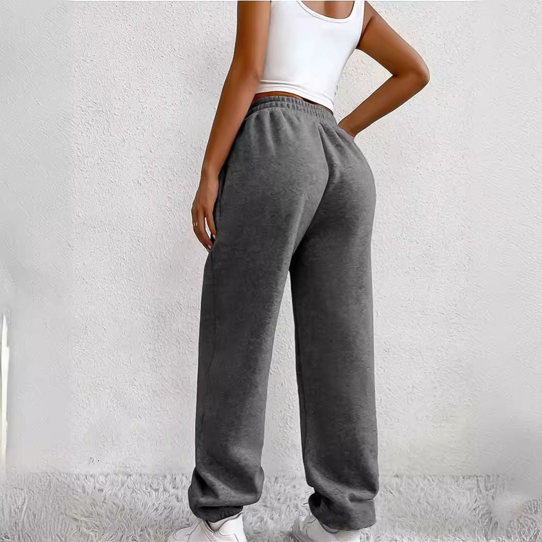 New Winter Women'S Home Pants Loose Closure Solid Color Diagonal Bag Sweatpants