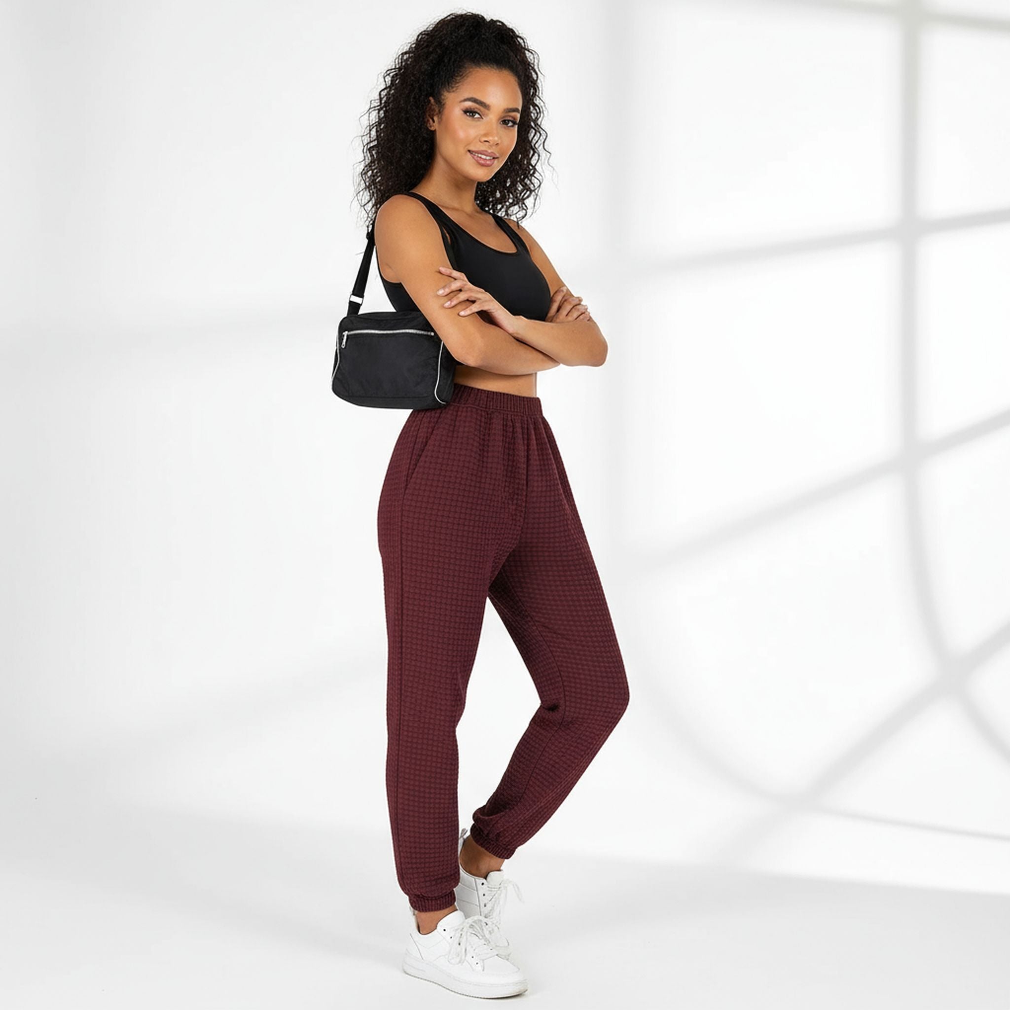 Winter New Home Sports Waffle Slacks And Trousers