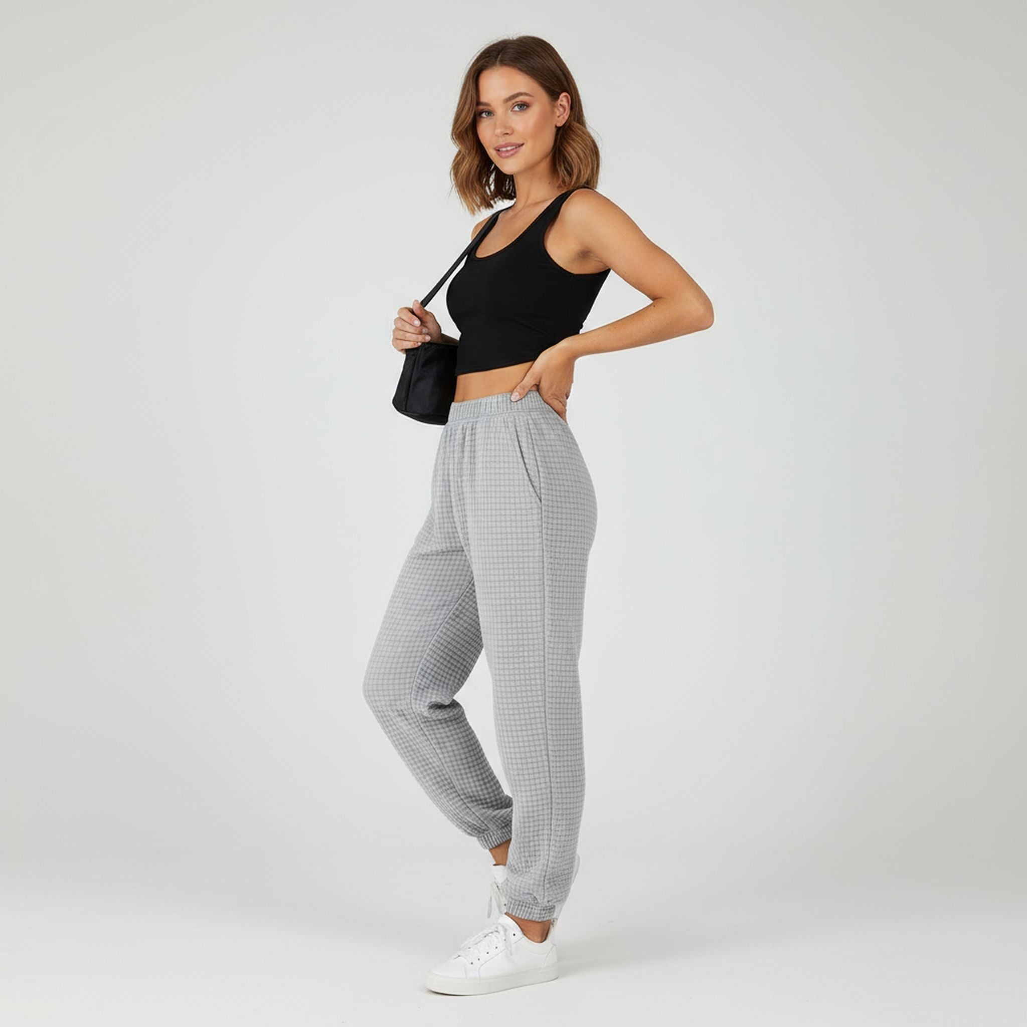 Winter New Home Sports Waffle Slacks And Trousers
