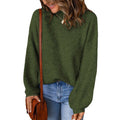 High Neck Solid Color Loose Pullover Amazon Sweater Women