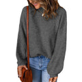 High Neck Solid Color Loose Pullover Amazon Sweater Women