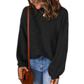 High Neck Solid Color Loose Pullover Amazon Sweater Women