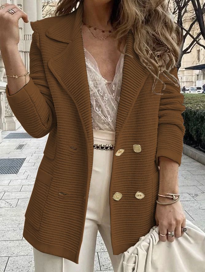 Short Textured Casual Top Long Sleeve Jacket Jacket Autumn And Winter New Women'S Style