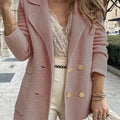 Short Textured Casual Top Long Sleeve Jacket Jacket Autumn And Winter New Women'S Style