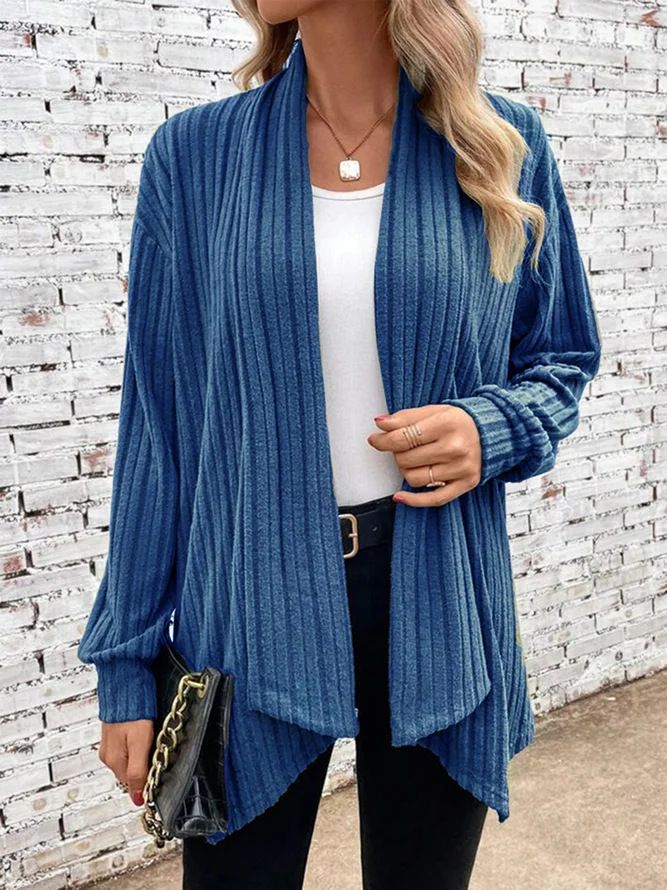 Temu Autumn And Winter New Long-Sleeved Solid Color Loose Cardigan Jacket