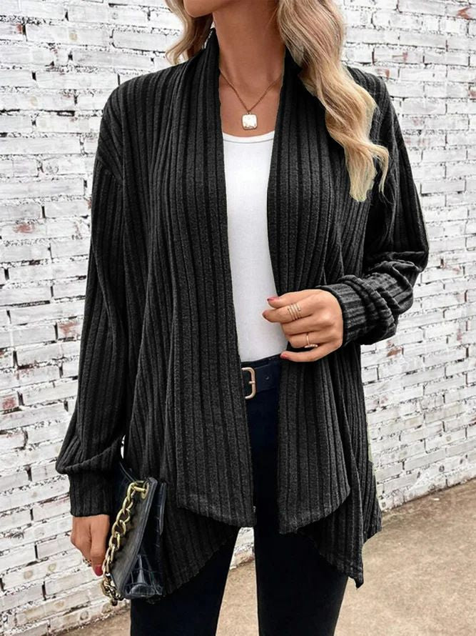 Temu Autumn And Winter New Long-Sleeved Solid Color Loose Cardigan Jacket