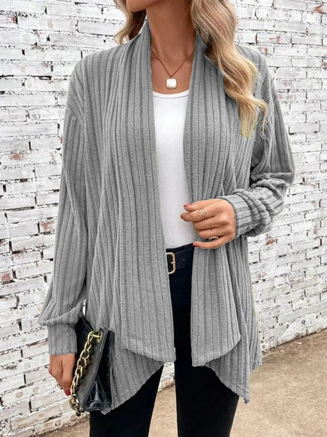 Temu Autumn And Winter New Long-Sleeved Solid Color Loose Cardigan Jacket