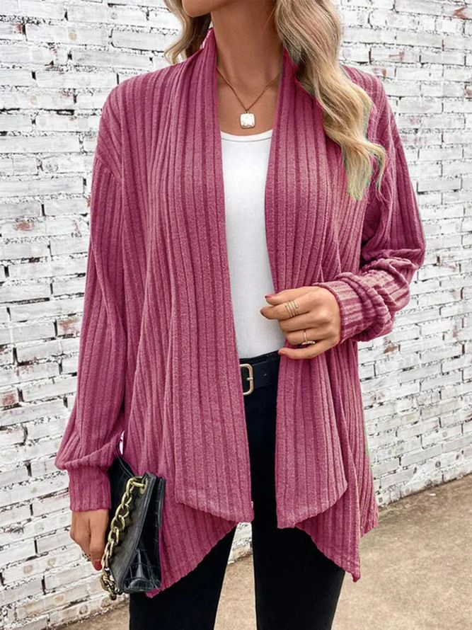 Temu Autumn And Winter New Long-Sleeved Solid Color Loose Cardigan Jacket