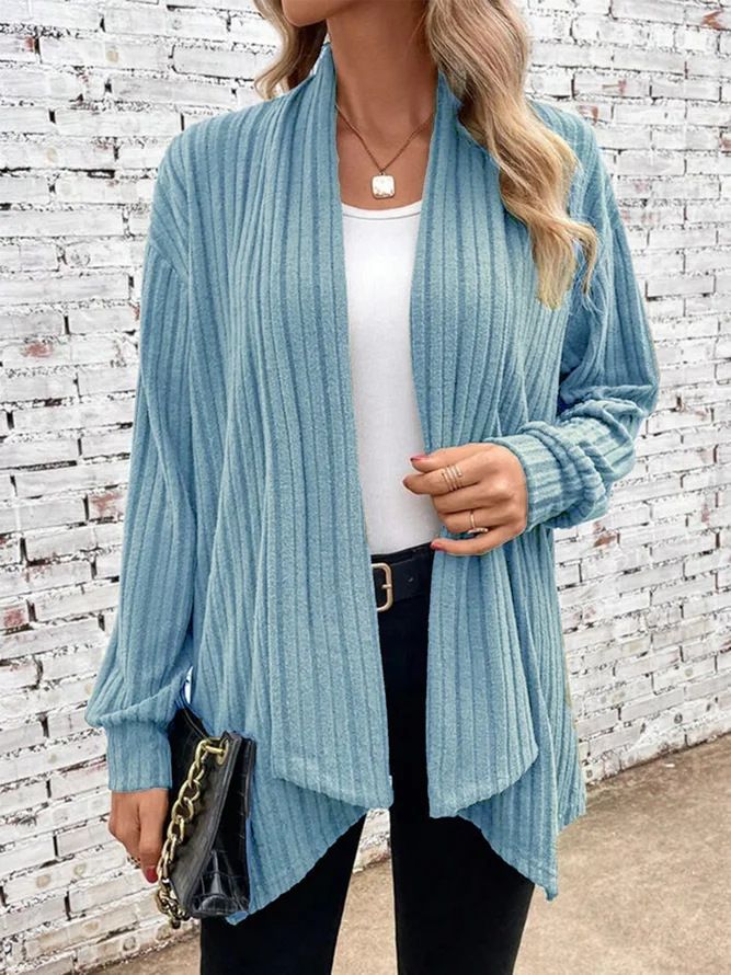Temu Autumn And Winter New Long-Sleeved Solid Color Loose Cardigan Jacket