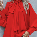 Lace-Up Bubble Long Sleeve Women'S Loose And Versatile Spot Top