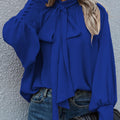 Lace-Up Bubble Long Sleeve Women'S Loose And Versatile Spot Top