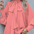 Lace-Up Bubble Long Sleeve Women'S Loose And Versatile Spot Top