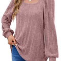 Winter New Women'S Pit Strip Square Neck Fashion Casual Long-Sleeved Top