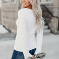 Crew Neck Long Sleeve T-Shirt Sleeve Stud Sleeve Casual Fashion Top