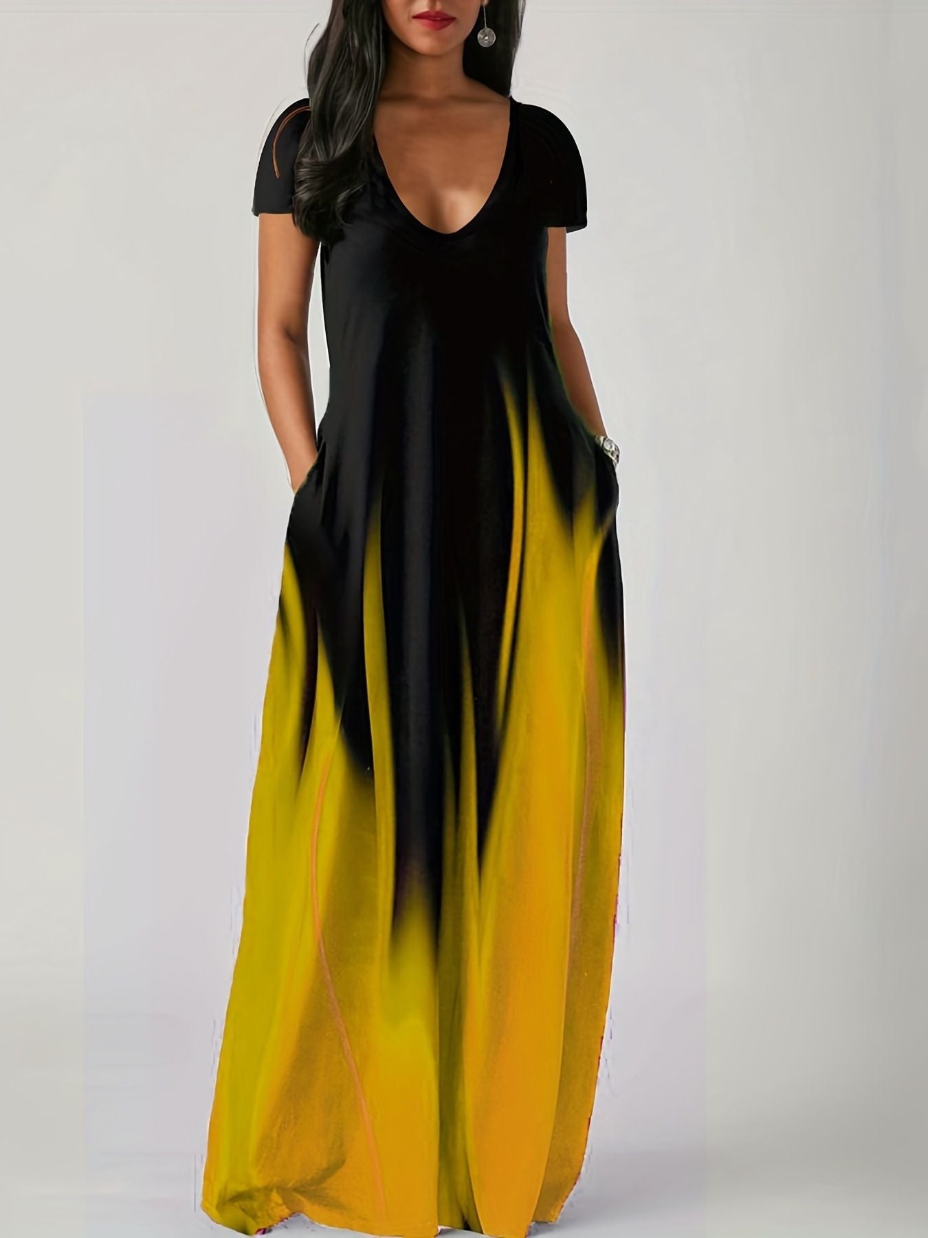Summer Loose Print Casual Sexy Women'S Long Skirt Pocket Long