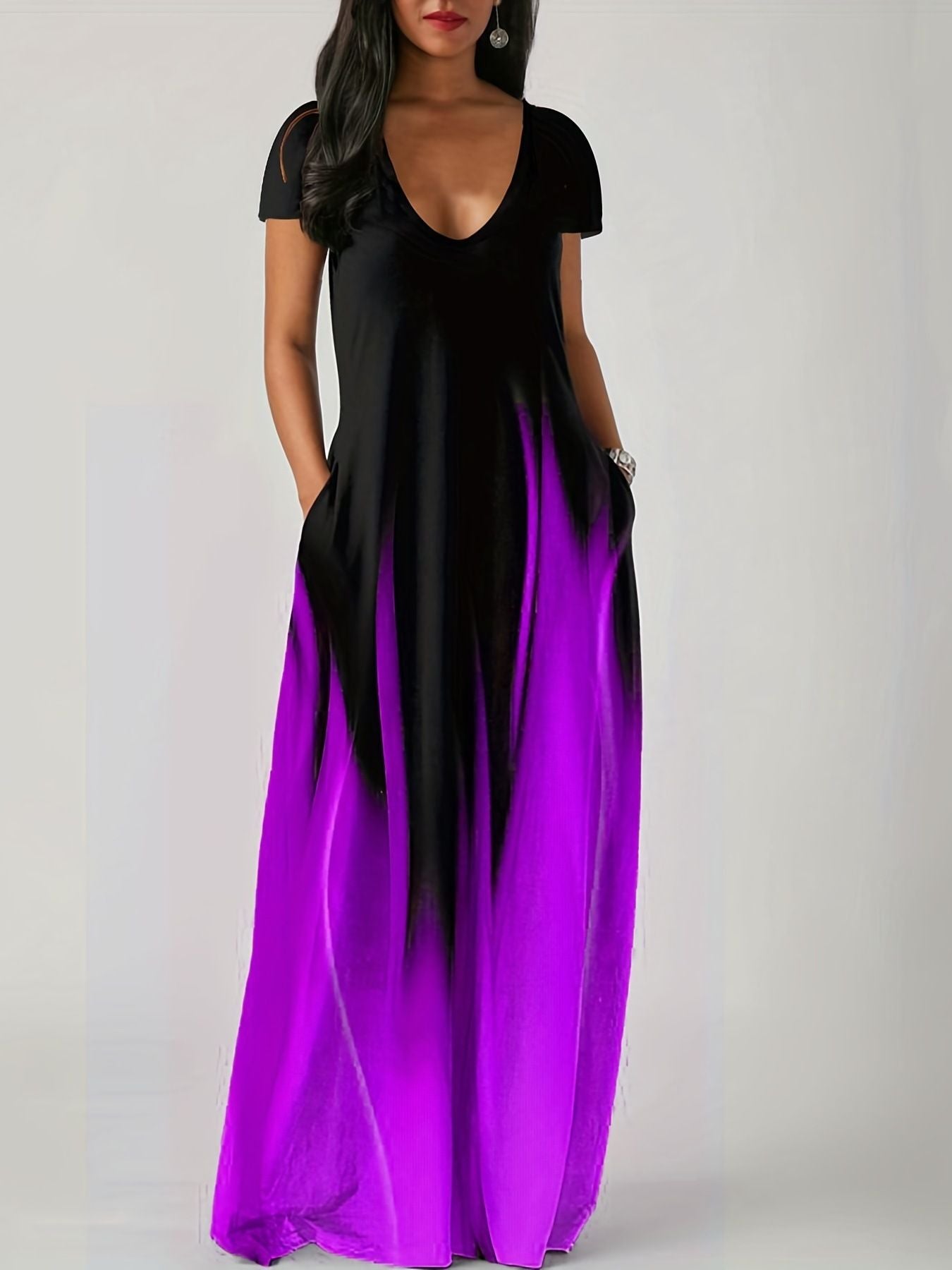 Summer Loose Print Casual Sexy Women'S Long Skirt Pocket Long