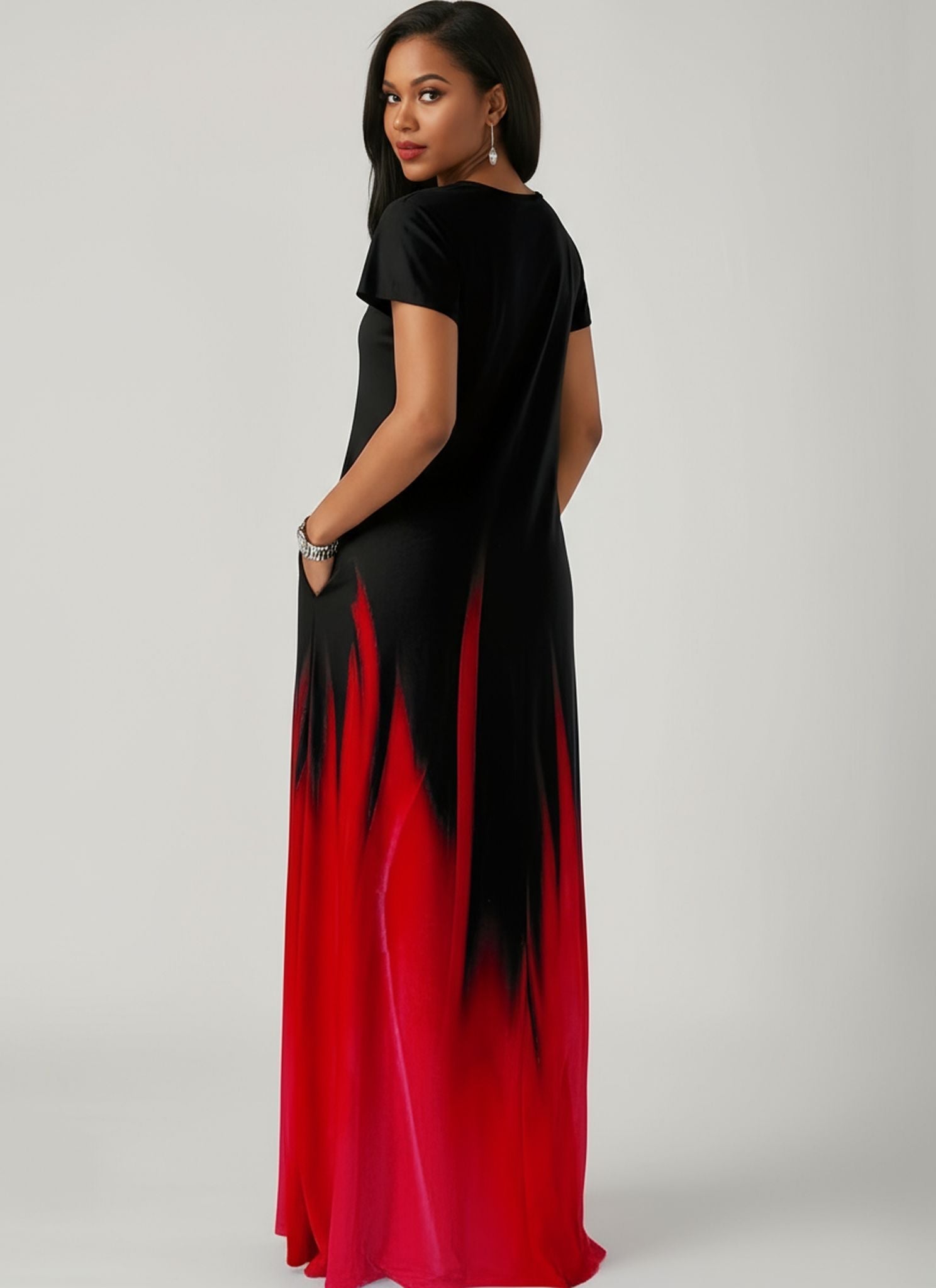 Summer Loose Print Casual Sexy Women'S Long Skirt Pocket Long