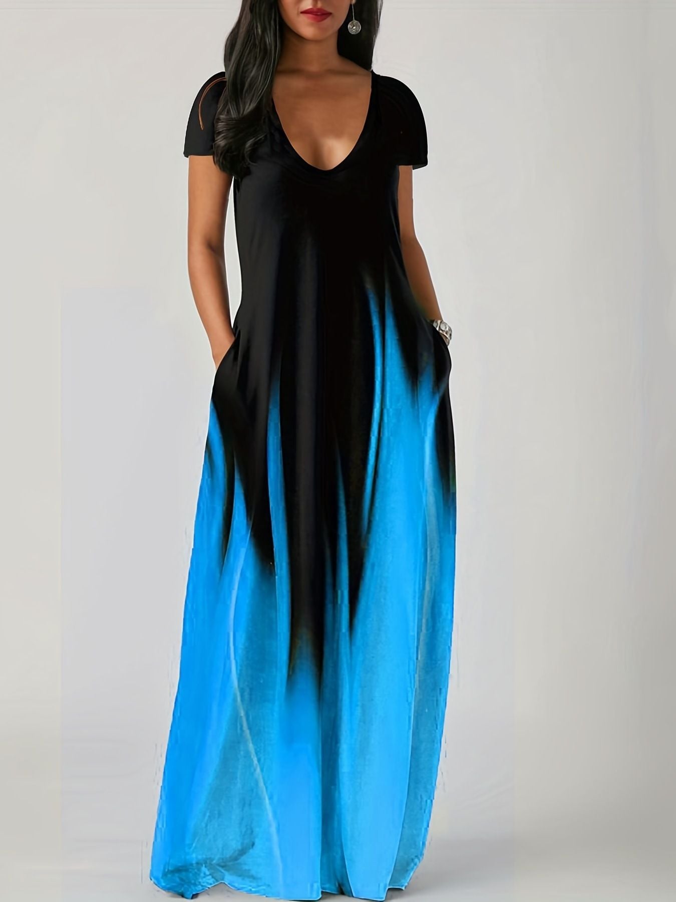 Summer Loose Print Casual Sexy Women'S Long Skirt Pocket Long