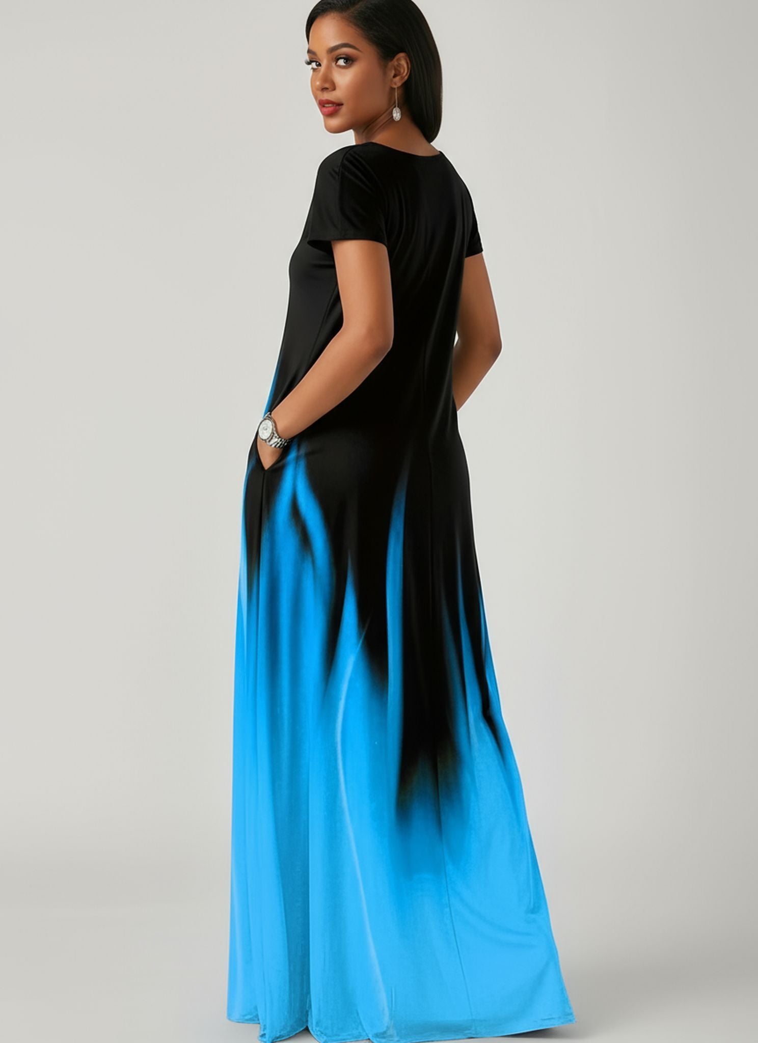 Summer Loose Print Casual Sexy Women'S Long Skirt Pocket Long