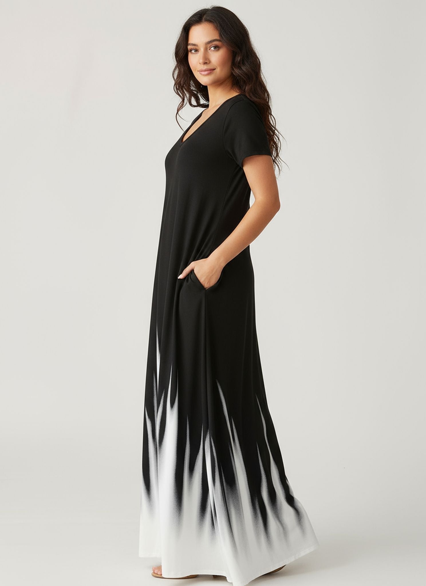 Summer Loose Print Casual Sexy Women'S Long Skirt Pocket Long