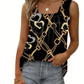 Pleated Square Neck Sleeveless Tuxedo Vest T-Shirt