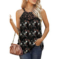 Lace Pleated Sleeveless Vest T-Shirt Women Cross-Border  Women'S