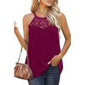 Lace Pleated Sleeveless Vest T-Shirt Women Cross-Border  Women'S