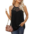 Lace Pleated Sleeveless Vest T-Shirt Women Cross-Border  Women'S