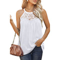 Lace Pleated Sleeveless Vest T-Shirt Women Cross-Border  Women'S