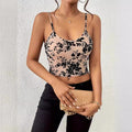 Printed Crew Neck Women'S Bottom Camisole Top