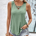 Hollow Breathable Loose Slimming V-Neck Knitted Vest Jacquard Cross-Strap Top