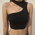 New Sexy Cut-Out Irregular Short Sports Vest Base Top