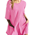 Short Sleeve Open Back V-Neck Loose Casual Pocket Jumpsuit