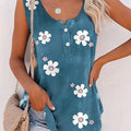 Print Vest Casual Fashion Crew Neck Sleeveless Top